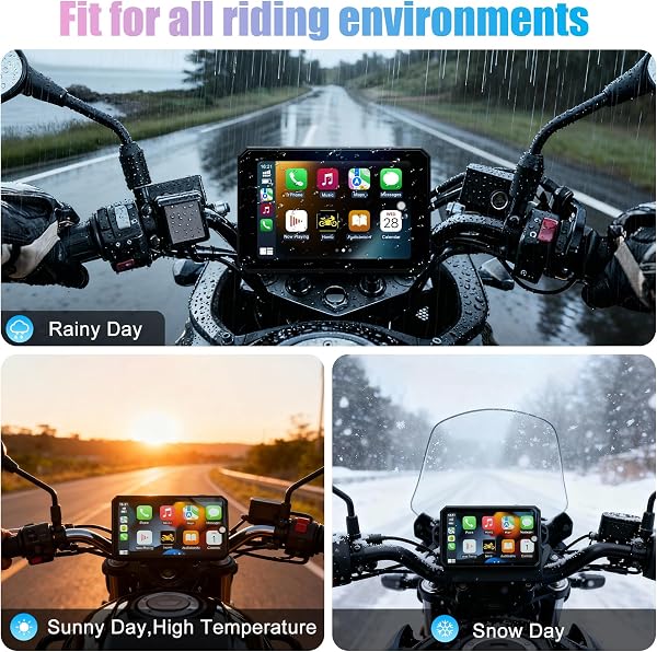 OBEST Carplay Moto e Android Auto,con Touchscreen IPS Impermeabile da 5 pollici. Supporta lo Streaming Musicale Bluetooth, la Navigazione GPS, la Funzionalità di Assistente Vocale e altro Ancora. - 4