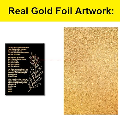 Miniatura 3 de Lienzo inspirador de papel de aluminio dorado para pared, diseño positivo de la elevación de la bendición, letras de adoración, lienzo enmarcado,