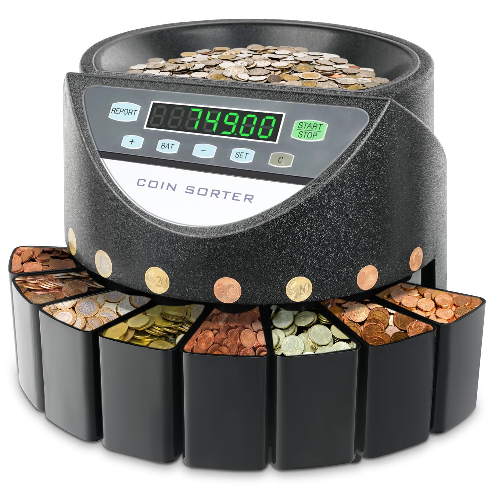 Contador de monedas máquina contadora de dinero euro contador de monedas y clasificador clasificador de monedas clasifica monedas por denominación máquina contadora de dinero para contar monedas