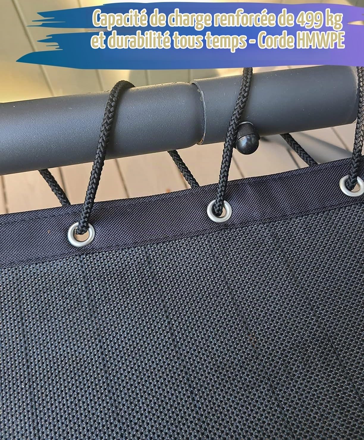 Support de rechange en maille + corde pour chaise hamac suspendue d'extérieur