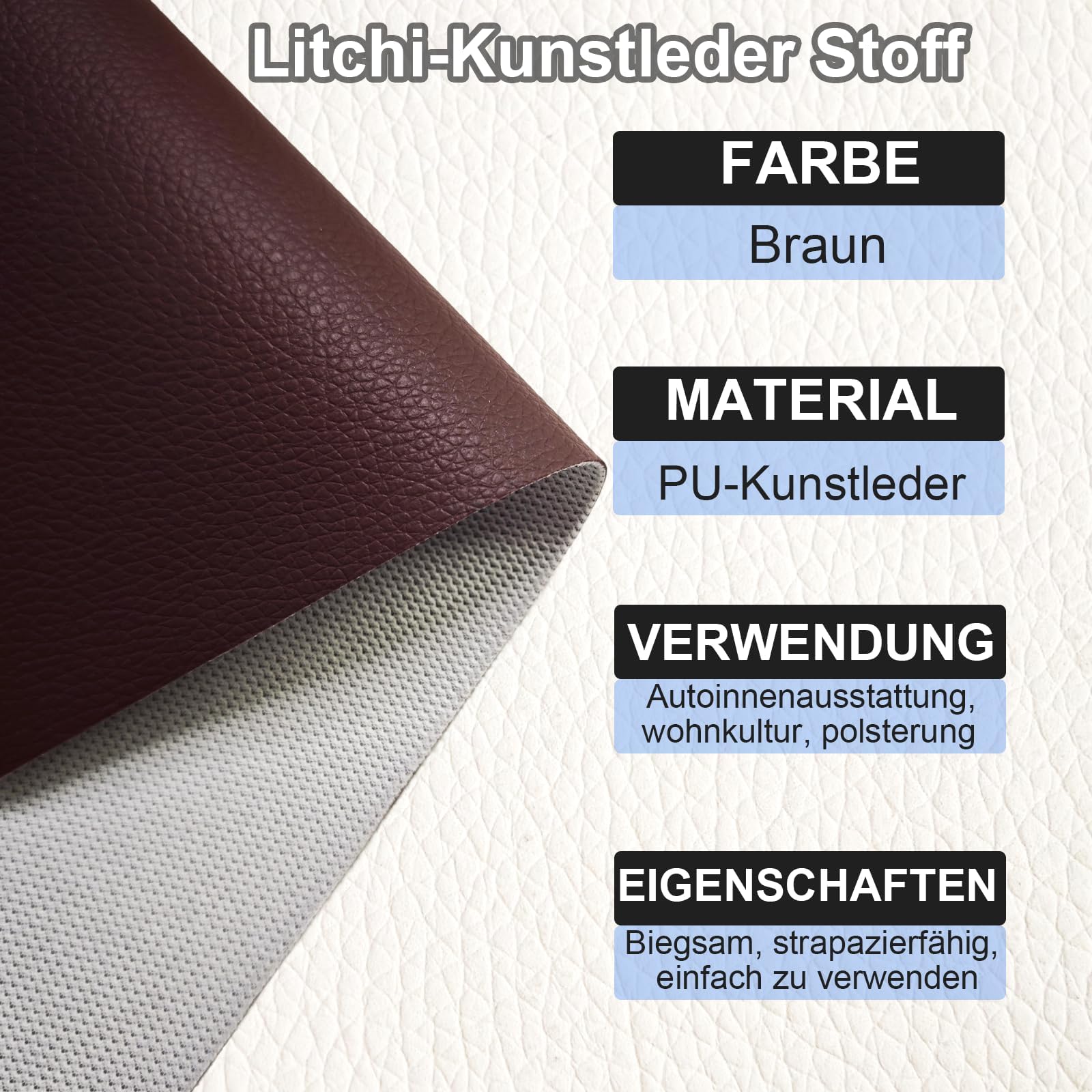 Tela de piel sintética por metros, 500 x 140 cm, piel sintética suave, resistente al agua, tela para muebles, asientos de coche, fundas para sillas, color marrón