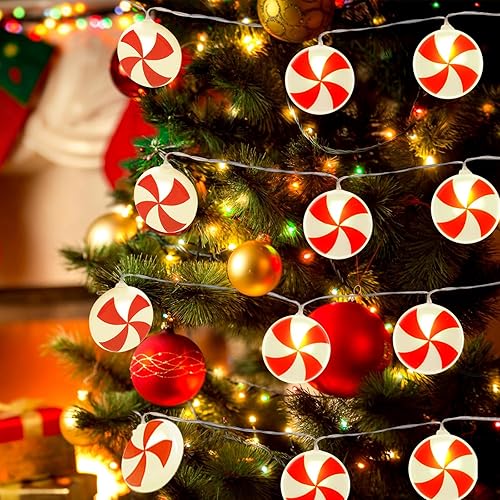 Miniatura 9 de Guirnalda de luces de Navidad, 7.2 pies, 20 luces LED de cascabel, funciona con pilas, para Navidad, festivales de invierno, interiores, árbol de