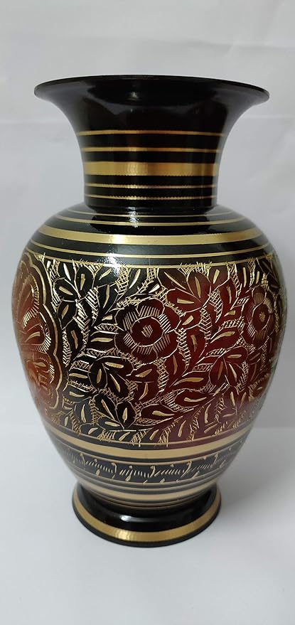 E-Handicrafts Brass Flower Vase (26 X 5 X 5 cm, Multicolour)