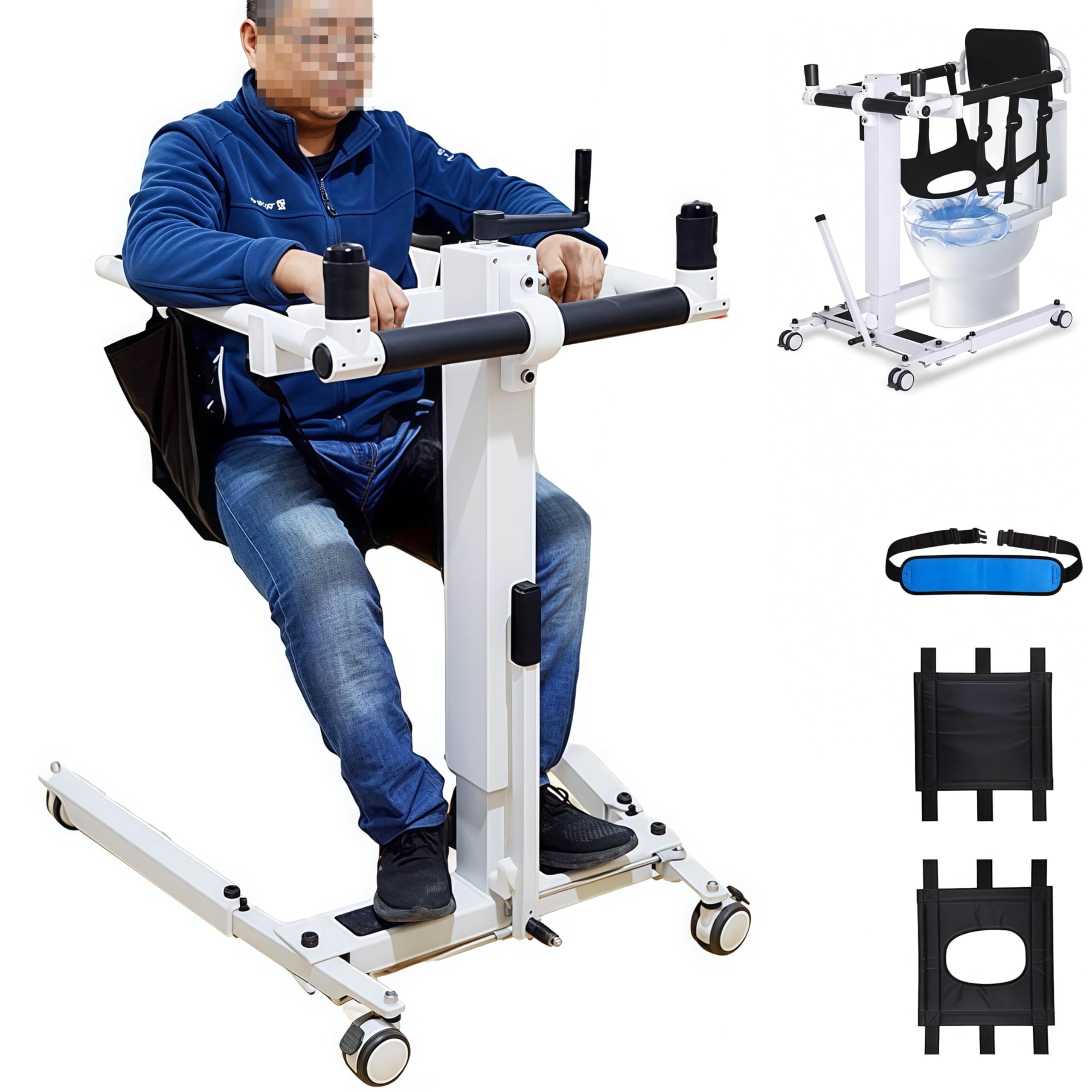 GrúA De Pacientes Mejorada para El Hogar, Silla De Transferencia EléCtrica para Pacientes, GrúA PortáTil para Discapacitados para El Coche, Sillas De Transferencia