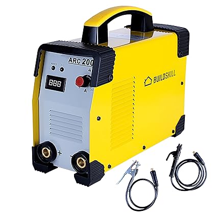 Buildskill Basics BWMAL200 Inverter ARC Welding Machine 200Amps Single Phase, Low Energy Consumption, Built In Hot Start & Anti Stick Functions, Suitable to Weld Stainless Steel, Iron, (Yellow)