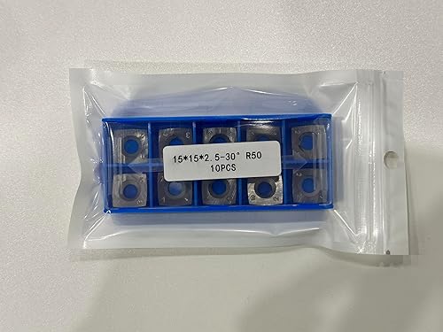 Miniatura 9 de Cortadores cuadrados de 0.591 in con insertos de carburo de radio de 2 pulgadas, 15 × 15 × 0.098 in-R50 de repuesto para herramientas de torneado de