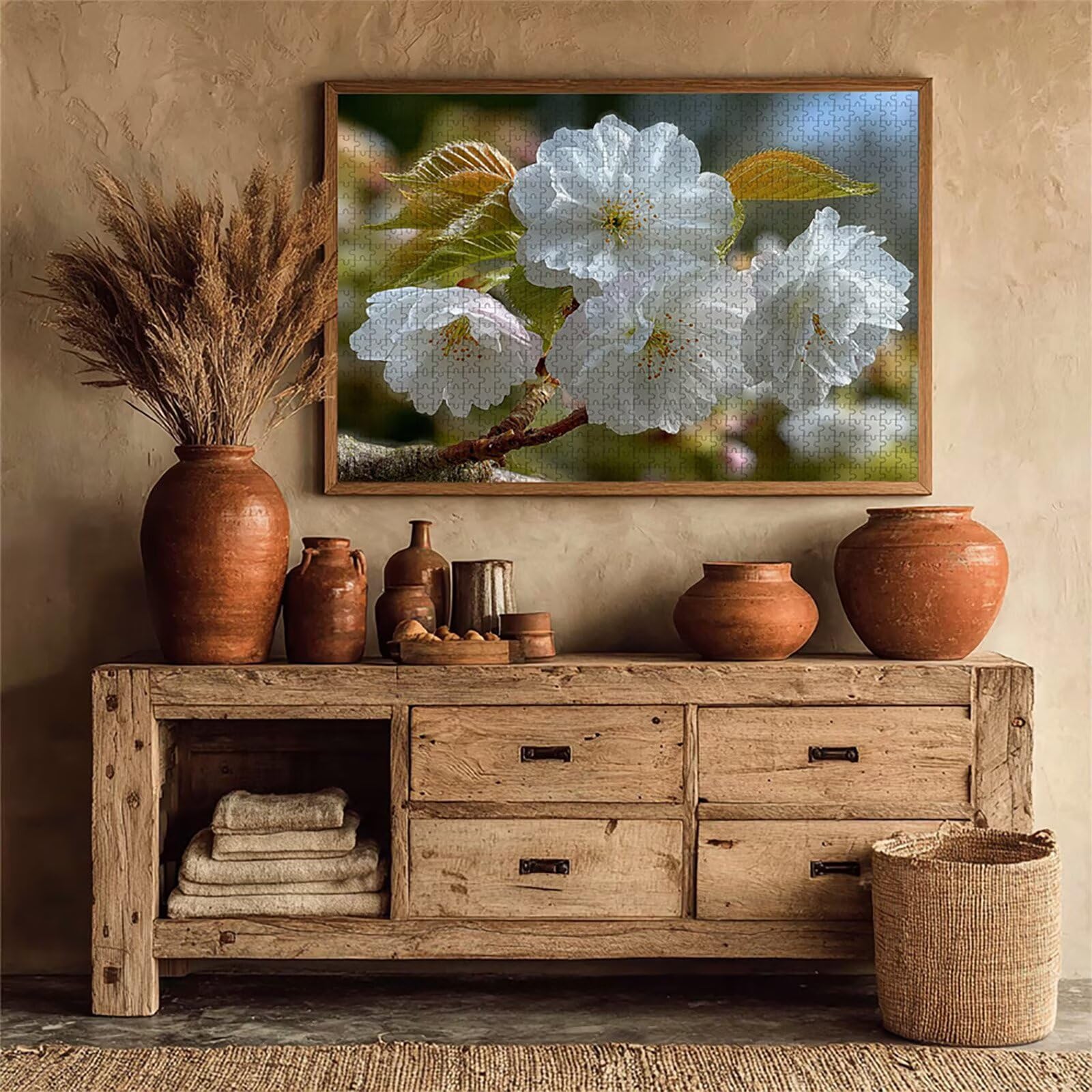 Puzzle 3000 elementów dla dorosłych kwiat, drewniane puzzle 122 x 81 cm, dla mężczyzn kobiet starszych seniorów, części ściśle do siebie pasują, dekompresja, dekoracja ścienna, prezenty dla