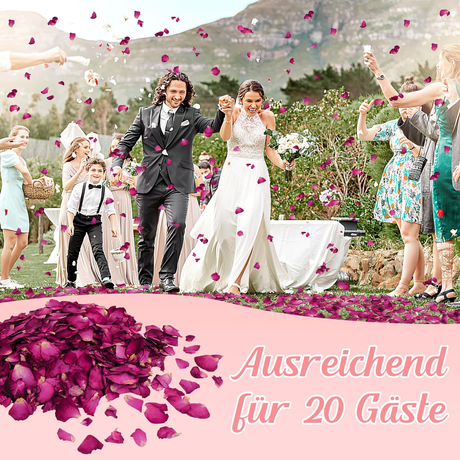 100g Getrocknete Rosenblätter - Natürliches Blütenkonfetti Für Hochzeit, Party & Bad