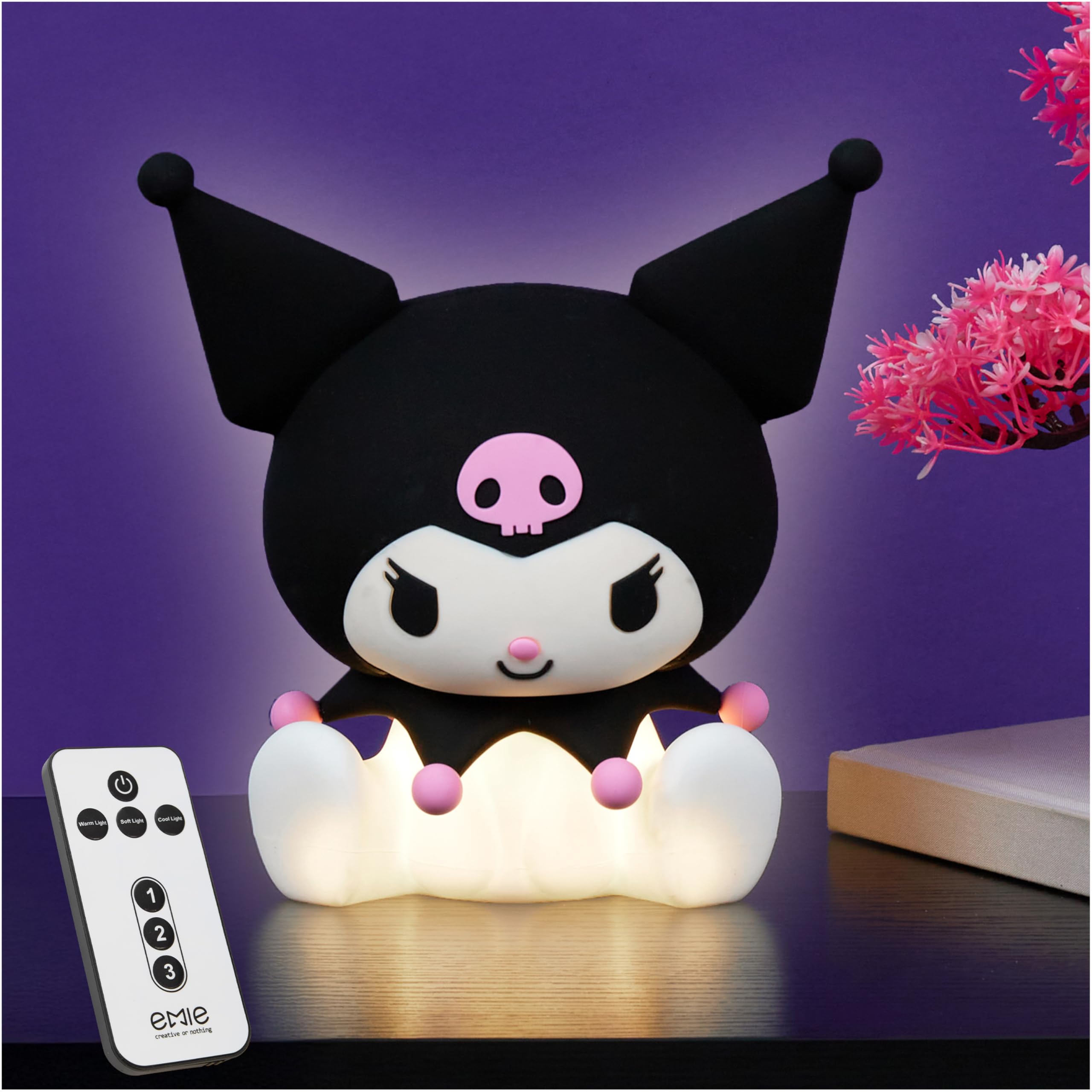 Get Trend Hello Kitty Sanrio LED Nachtlicht Kinder & Erwachsene, 3D Silikon Kuromi Nachttischlampe, Geschenke für Mädchen & Frauen (Kuromi)