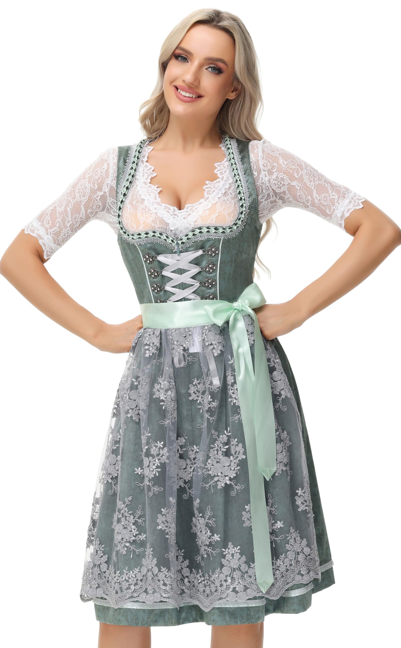 TrendiMaxWomen's German Dirndl Dress Bavarian Oktoberfest Halloween Carnival CostumesGlobal Recycled StandardGlobal Recycled StandardGlobal Recycled Standard