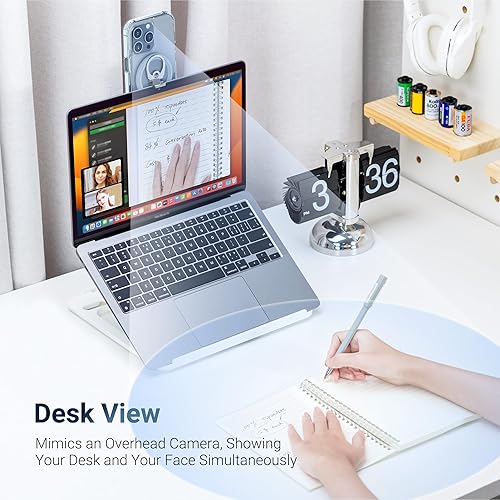 Miniatura 5 de PROfezzion Soporte de cámara continuidad con para portátiles MacBook, fuerte soporte magnético para iPhone 15, 14, 13, 12, soporte para cámara web