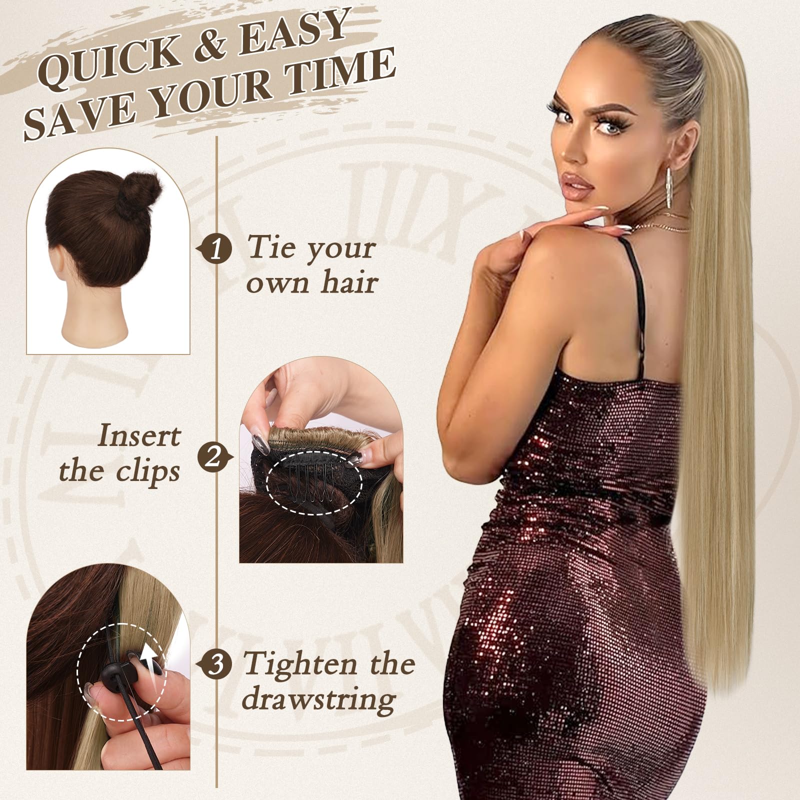 BARSDAR Drawstring Ponytail Extension - Image 4