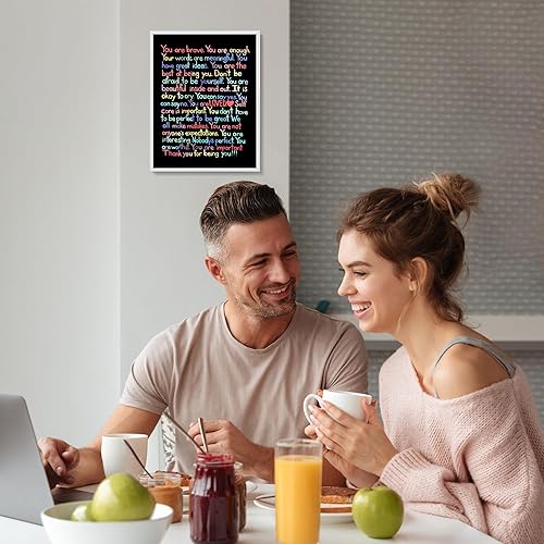 Vista 22 de You Are Brave, You Are Enough” Inspirational Wall Art Print – Affirmation Typography Poster for Self-Love, Mental Health – Classroom, Office