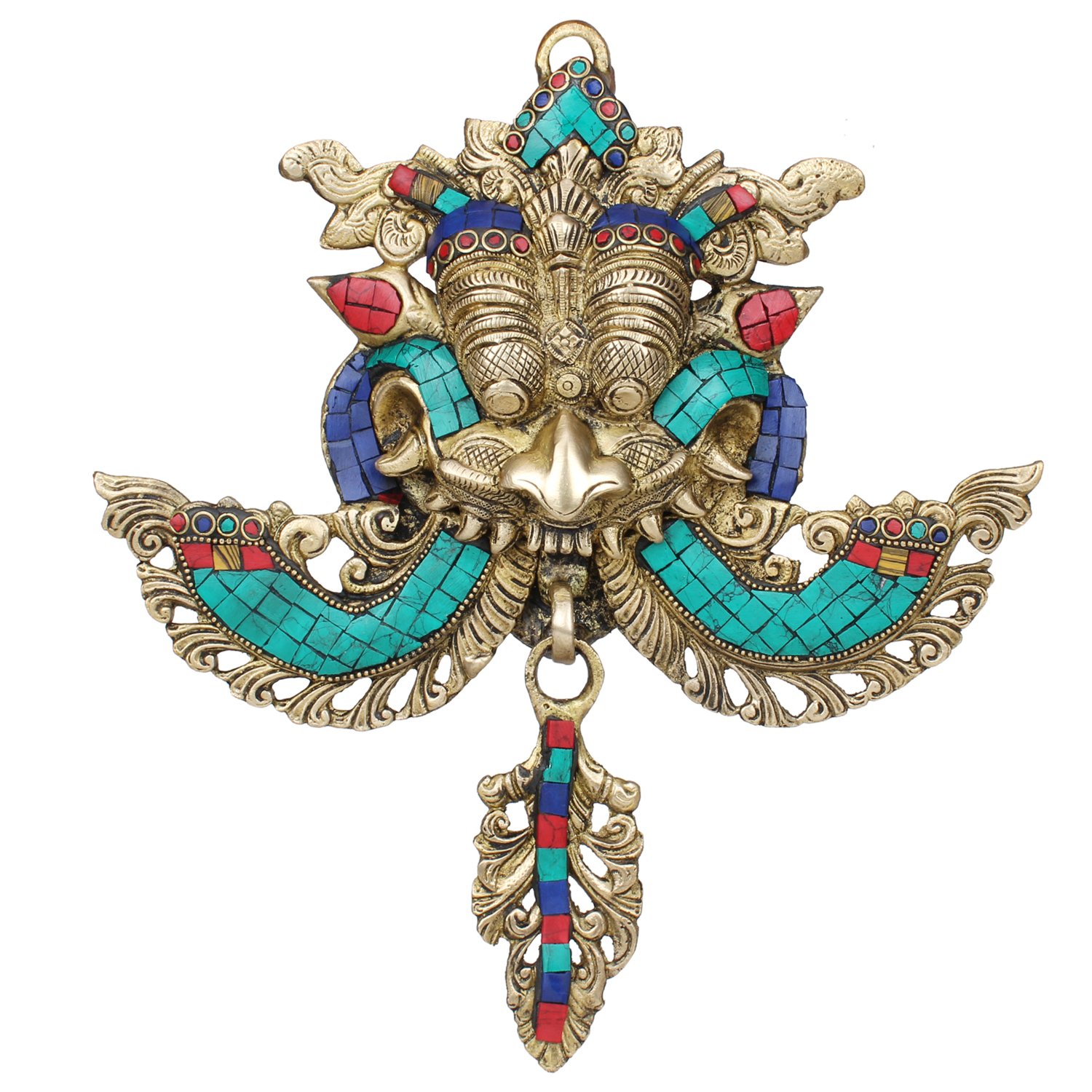 Kartique Brass Kirtimukha Nazar Battu Wall Hanging, 11.5 Inch 1