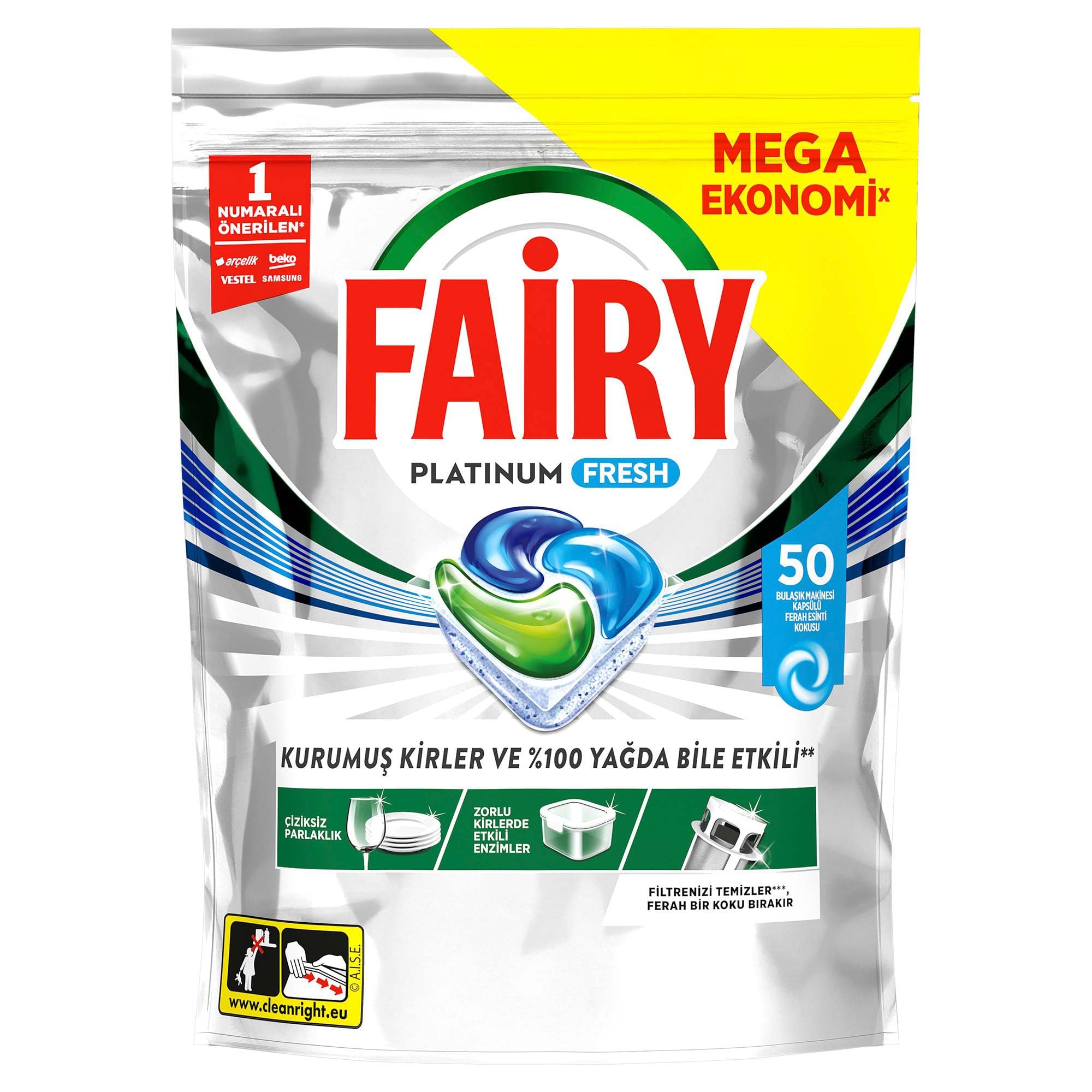 Fairy Platinum Fresh Bulaşık Makinesi Kapsülü 50 Yıkama