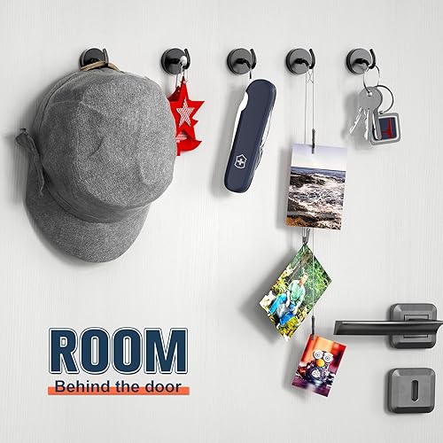 Miniatura 4 de FINDMAG Paquete de 6 ganchos magnéticos azules, ganchos magnéticos de neodimio de 22 libras, imanes con ganchos magnéticos fuertes para colgar,