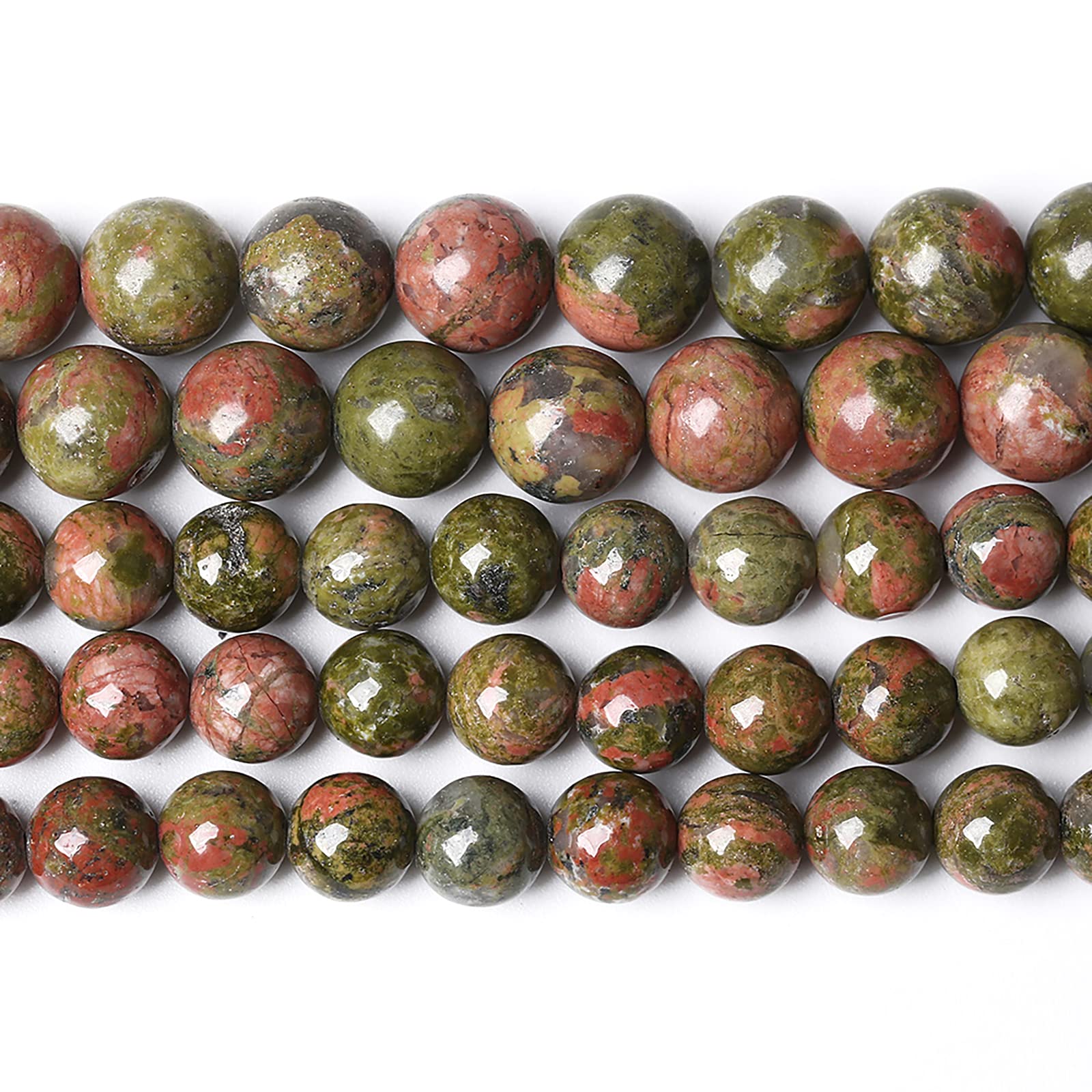 90pcs 4mm Natural Unakite Gemstone Beads Healing Energy Stone Round Loose Beads for Jewelry Making DIY Bracelet Necklace (Unakite, 4mm)