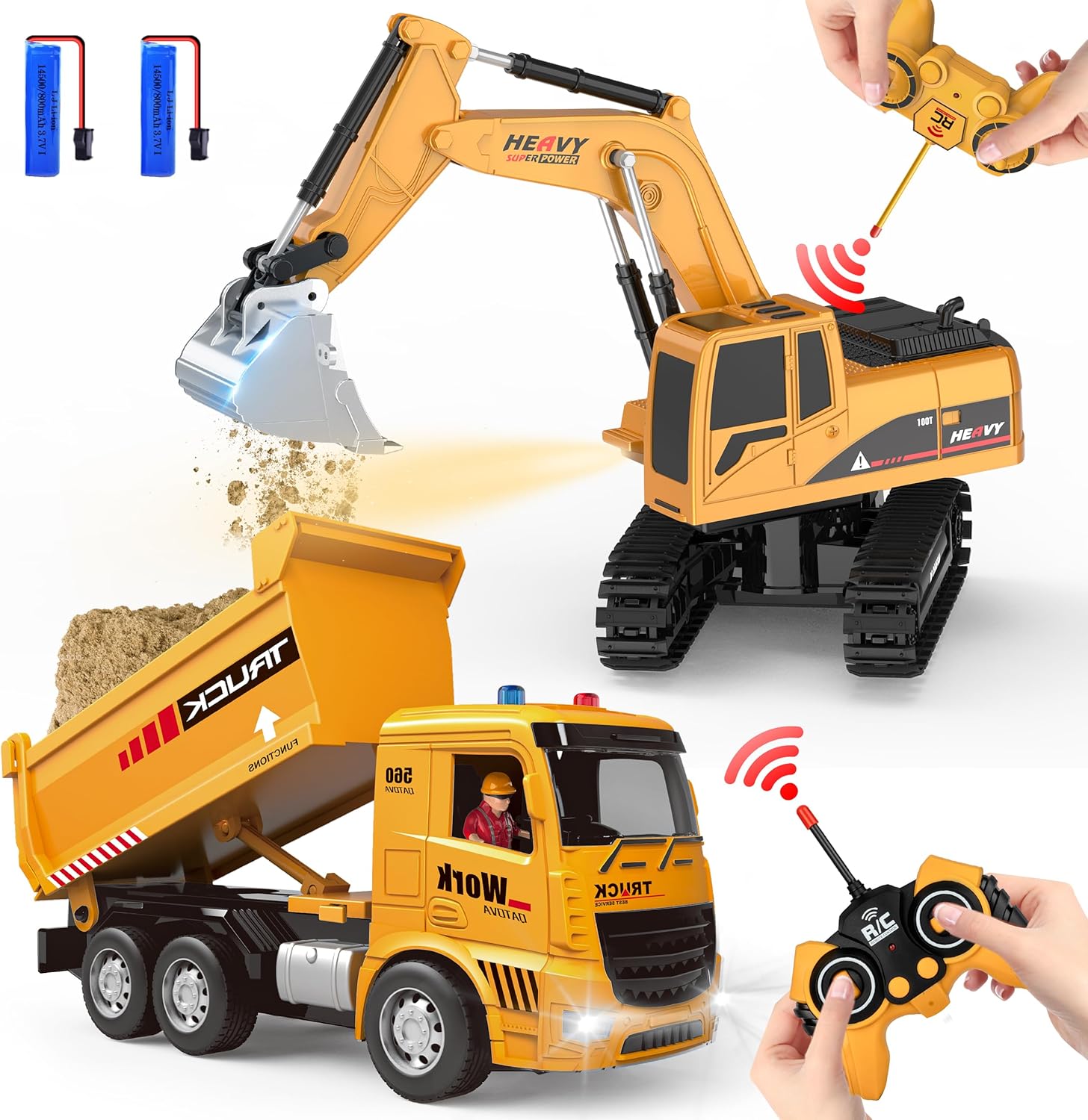RemoteControlExcavator & DumpTruck Toy Set RC