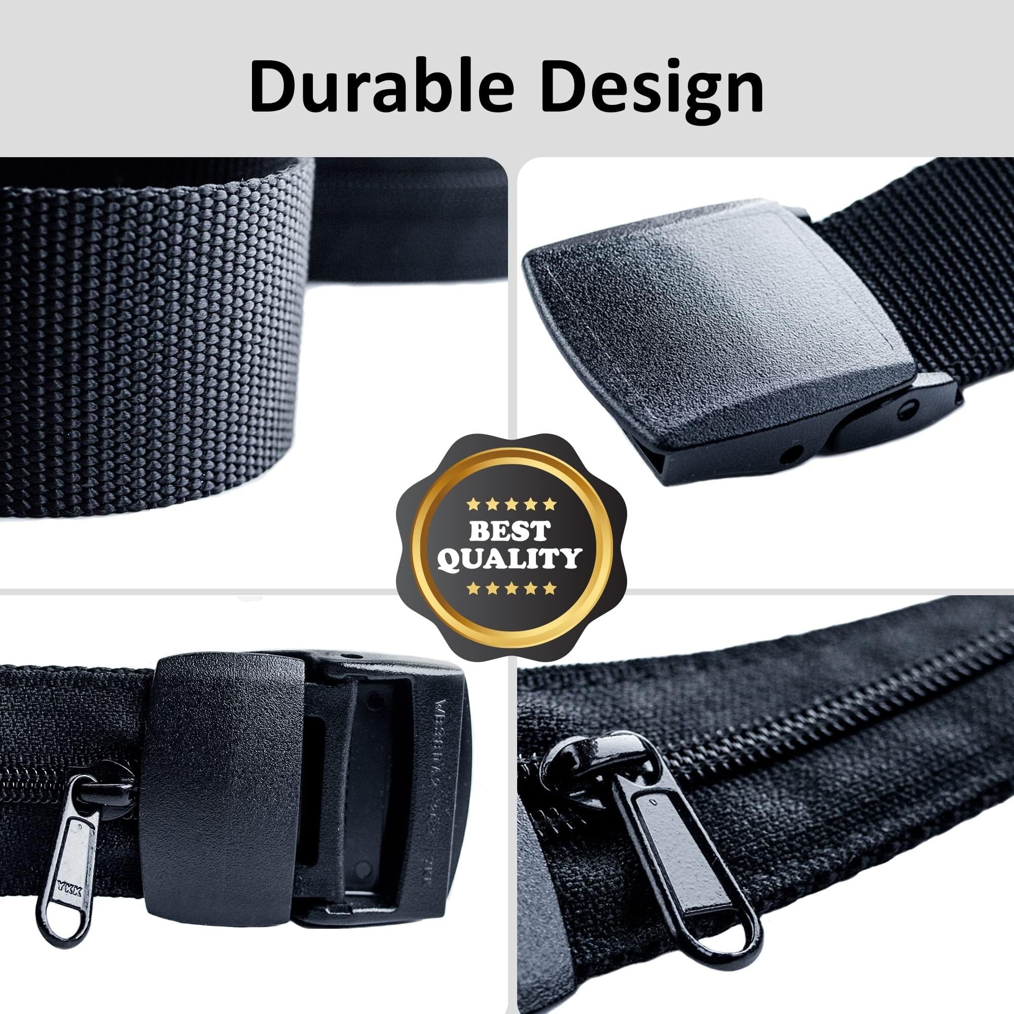 Haushaltstresor Safes Anti-Diebstahl-Gürtel, Hüfttasche für Damen, tragbar, versteckter Geldgurt, Geldbörse, Hüfttasche für Herren, geheimer Versteckgürtel, 120 cm(Metal Buckle)