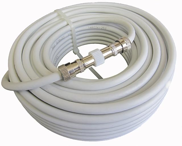 MAST DIGITAL YCAB01H Smedz 10 m TV Aerial Cable Extension Kit with Premium Fitted Compression IEC male to femal Connectors - White