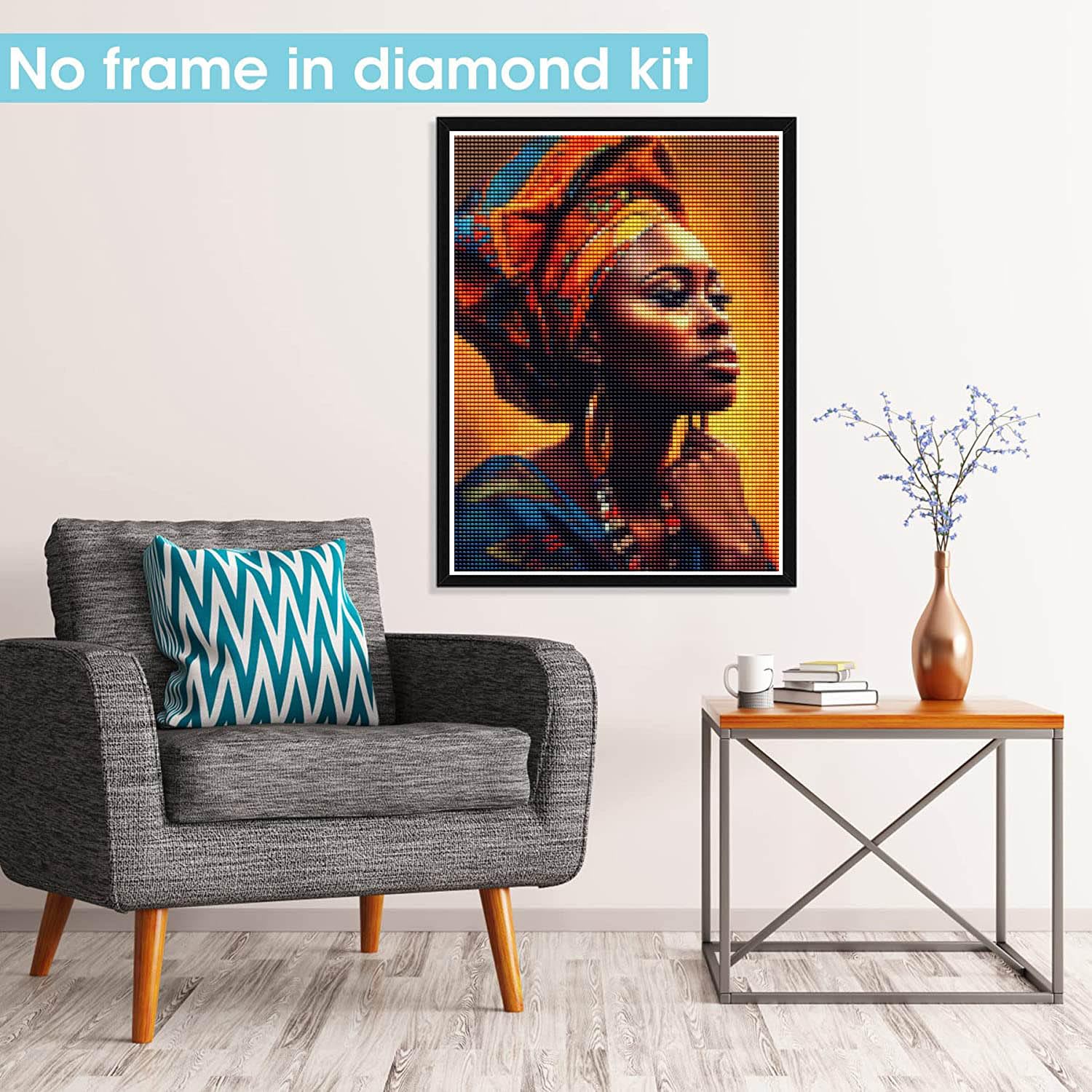 Pavemlo 5D Diamond Painting Kit Completo Donna Dell'Opera, DIY Pittura Diamante Art Kit Fiore, Strass Arte Creazione di Mosaico Murale Artigianale per la Decorazione della Parete di Casa 30X40 cm