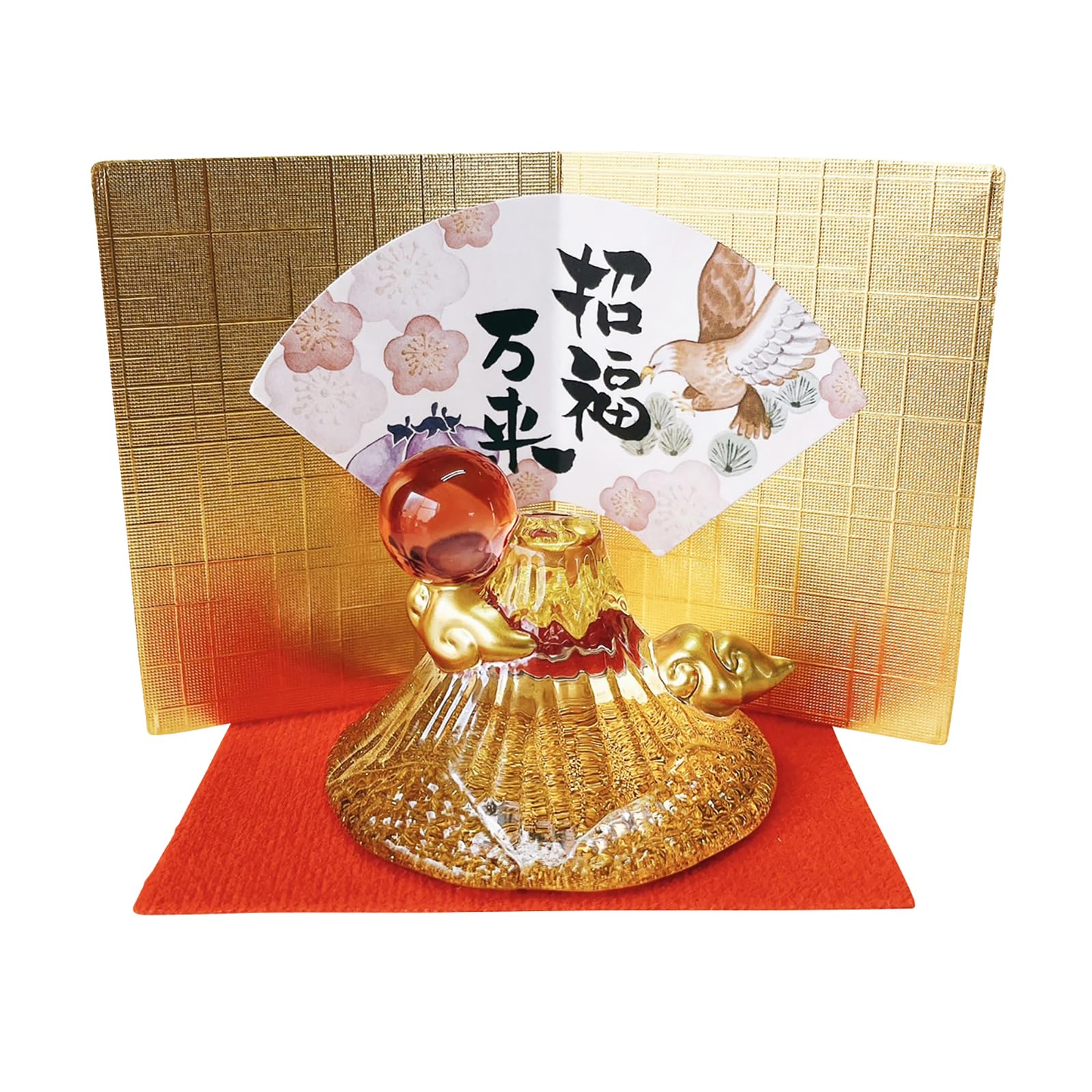 Amazon.co.jp: 富士山 金富士 置物 高さ 約9cm 縁起物 開運 小物 金彩