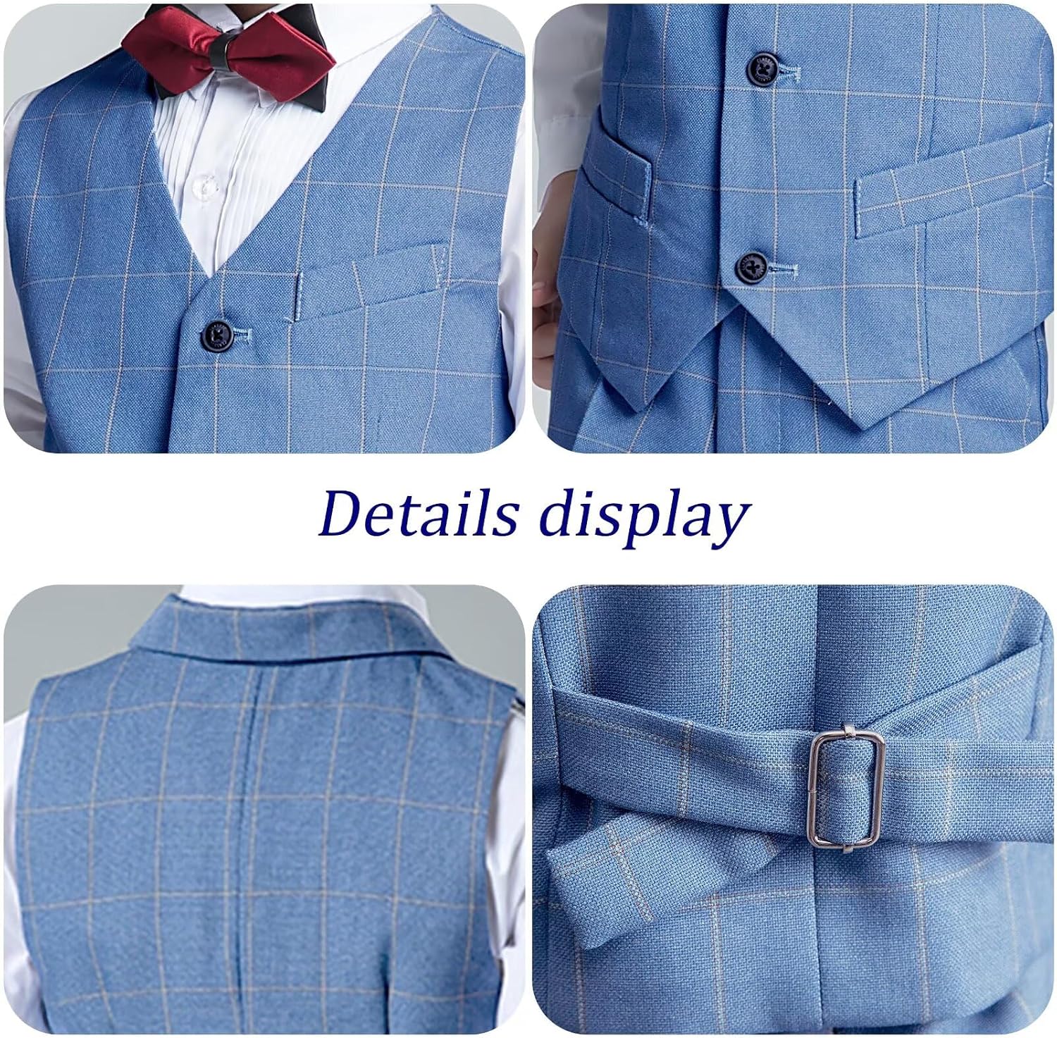 Boy's 3 Buttons Solid Color Formal Vest for Kids