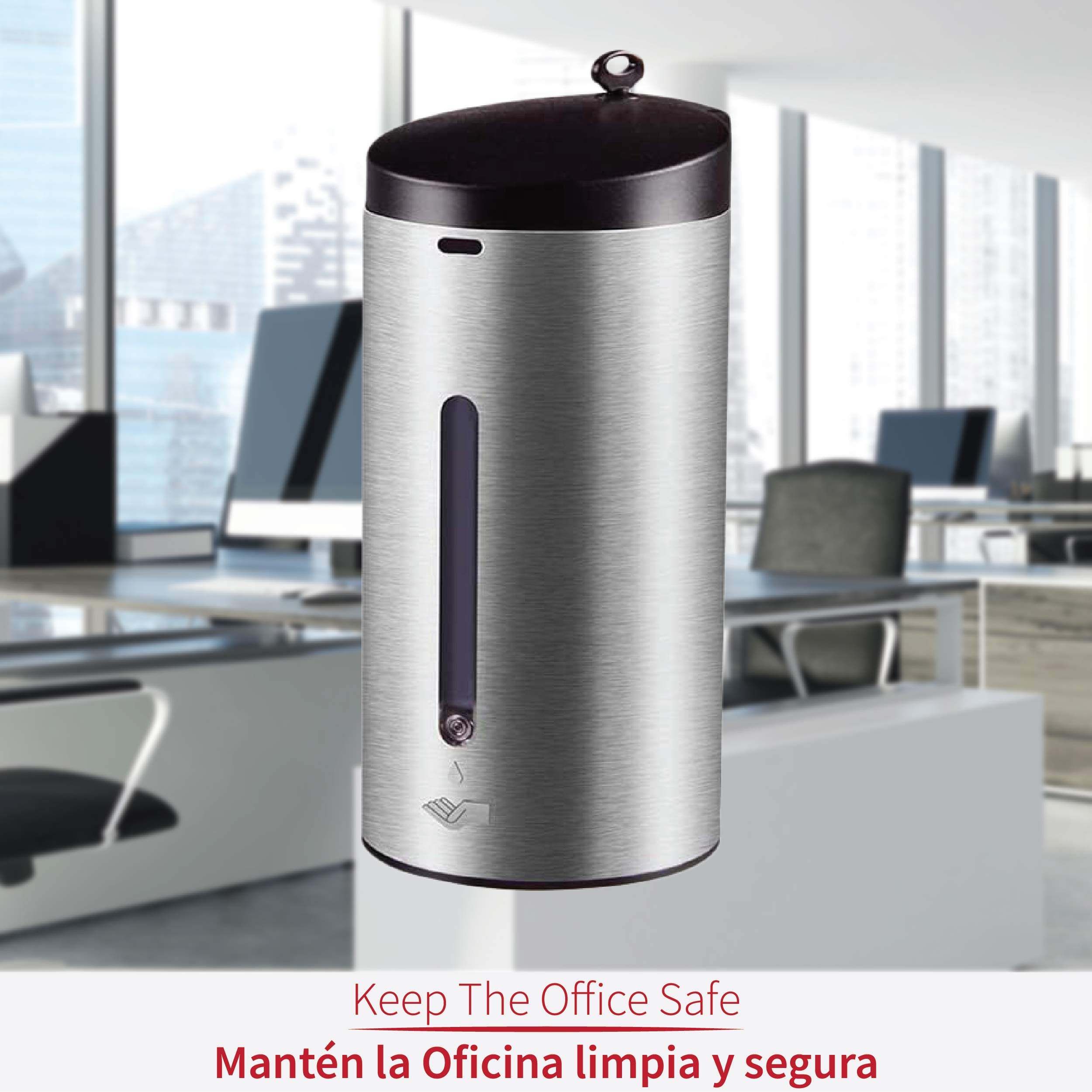 Dispensador Gel Hidroalcoholico Automatico GR.5095 en Acero Inox 650 ml · ÚNICO DISPENSADOR EN EL MUNDO DISEÑADO ESPECIALMENTE PARA GEL HIDROALCOHÓLICO · Tratamiento Exterior Anti-bacteriano