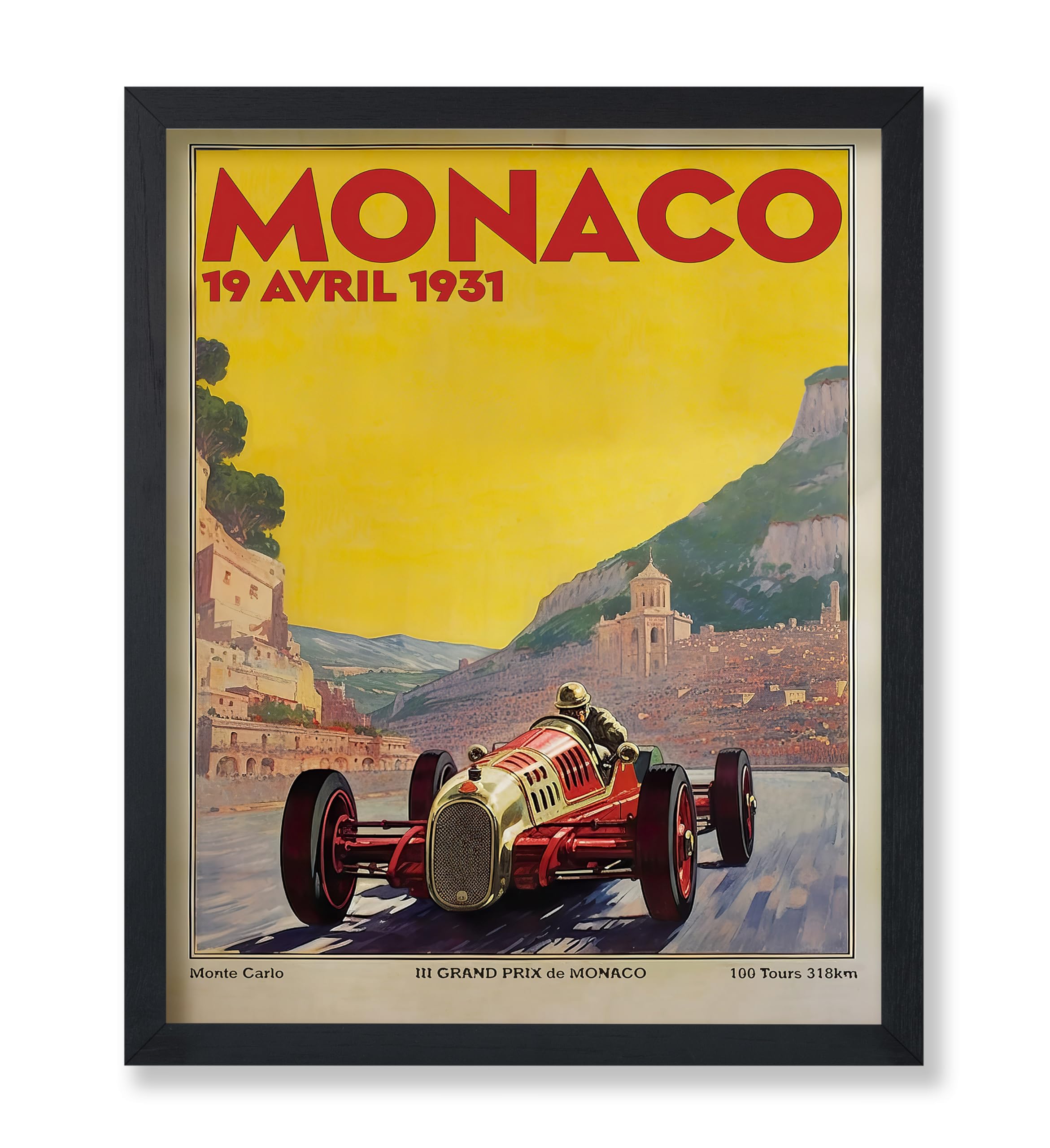 Poster Master Vintage Travel Poster - Monaco Racing Car
