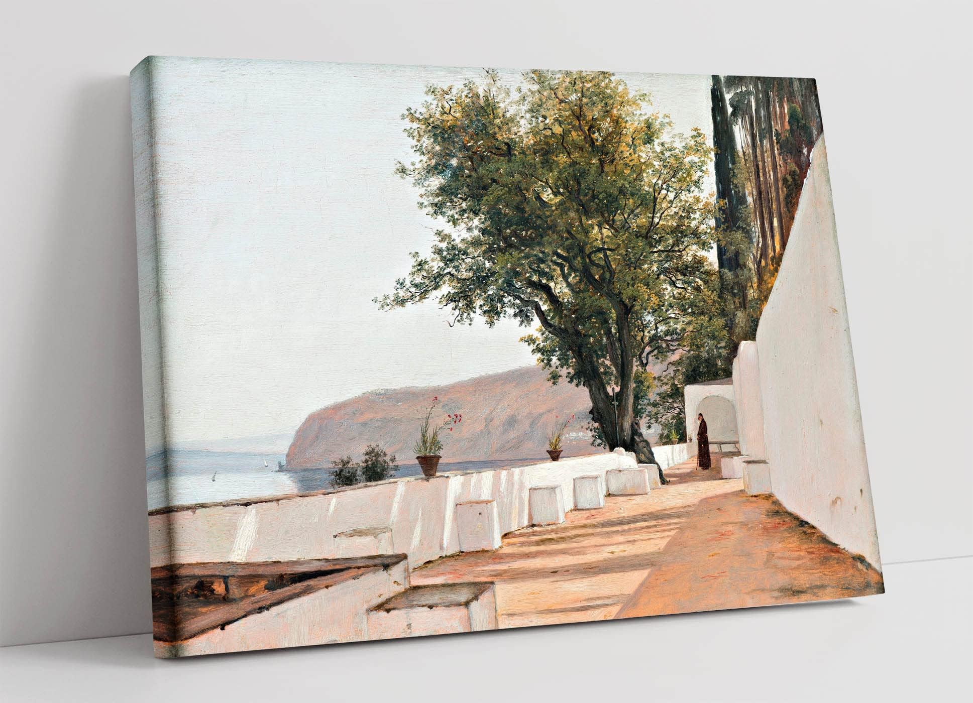 Martinus Rorbye Scene near Sorrento overlooking the Sea Canvas Wall Art Picture Print - 47 inch wide x 32 inch high (Frame Depth 30mm)
