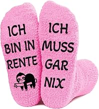 Funny Socks for Retirement Entry Gift Woman, I Am in Pension I Must Gar Nix, Pensioner Gift Woman Ladies, Funny Gift Cuddly Socks, Funny Socks