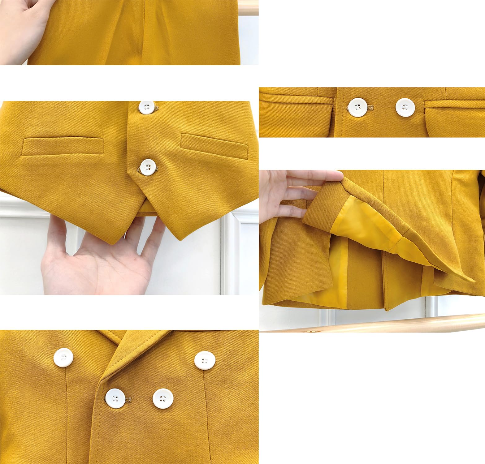 Kromoc Jungen Anzug Dreiteilig Zweireihig Knöpfe Hochzeit Ringträger Jacke Weste Hose