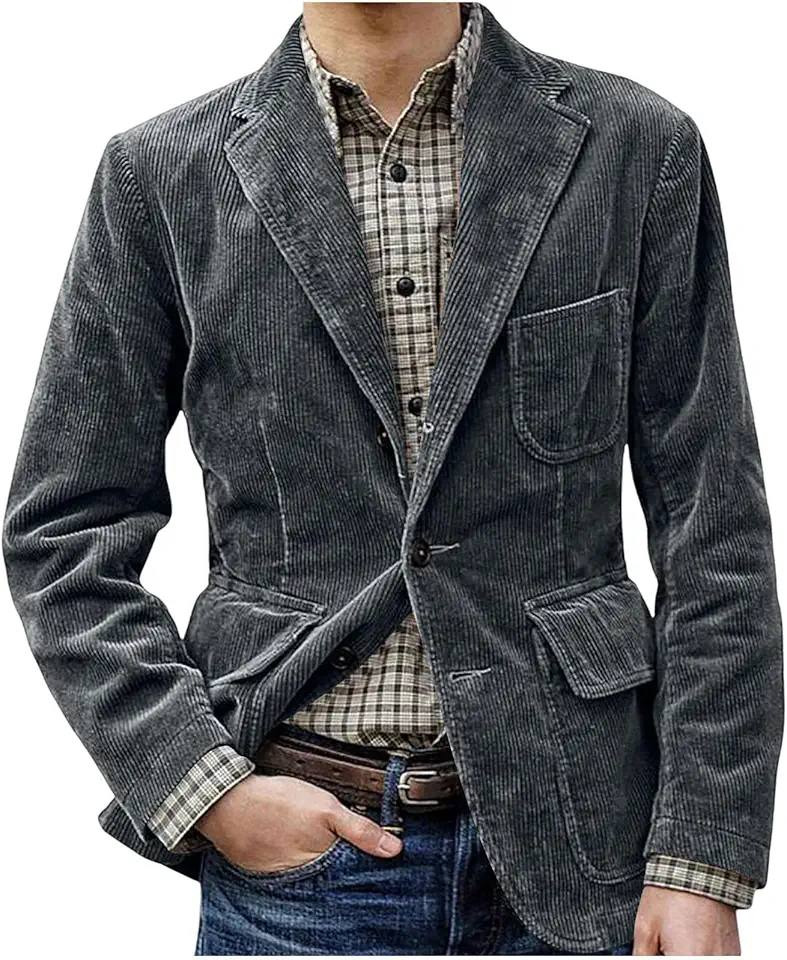 Roupa masculina de veludo cotelê, outono, inverno, trabalho, elegante, medieval, camponês, básico, steampunk, blazers, agasalho masculino 2025