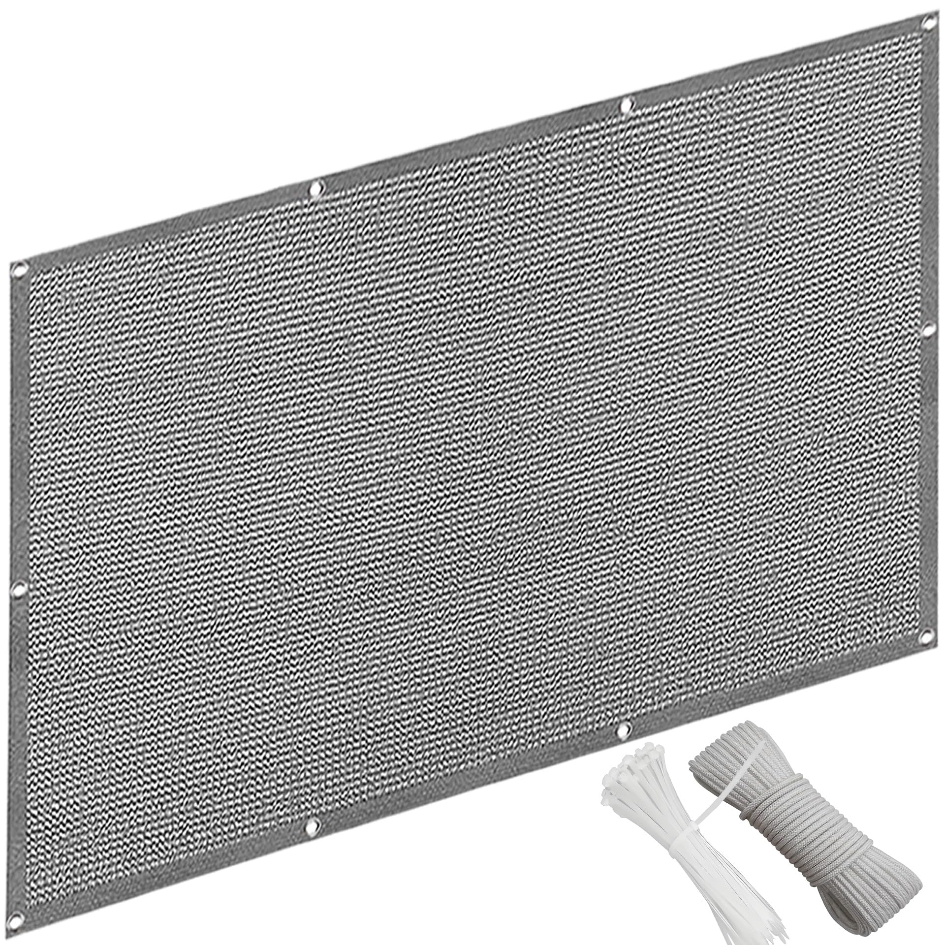 QINLIQIN Sun Shade Sail Rectangle 0.8 x 2.3 m Pet Enclosure Balcony Netting Breathable UV Protection with Rope and Stainless Steel Eyelets for Backyard, Patio, Balcony, Light Grey