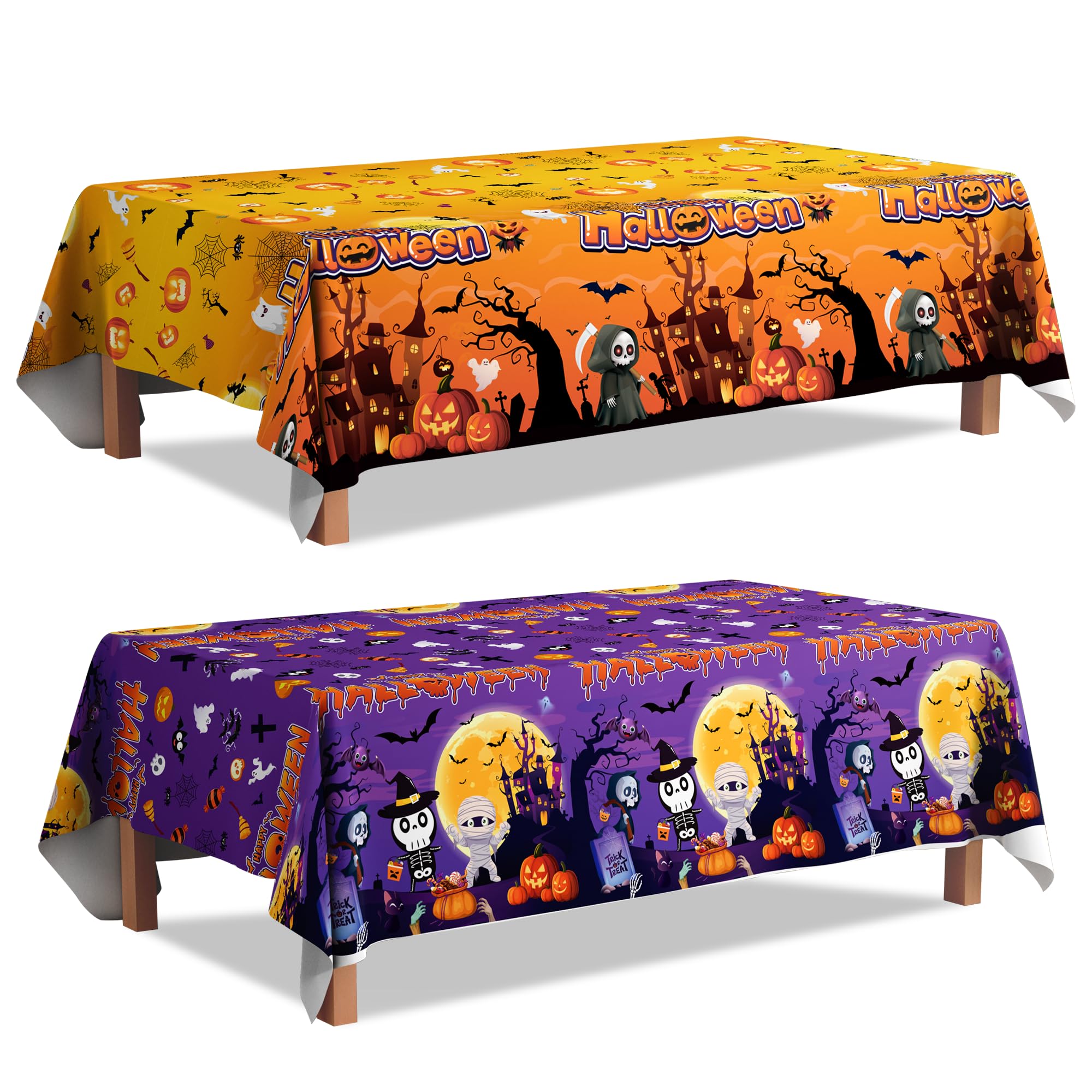 Kaxulvoblig 2 Pcs Halloween Table Cloth for Halloween Party Decorations