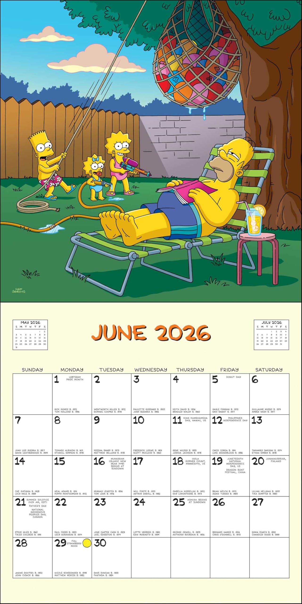 The Simpsons 2026 Wall Calendar