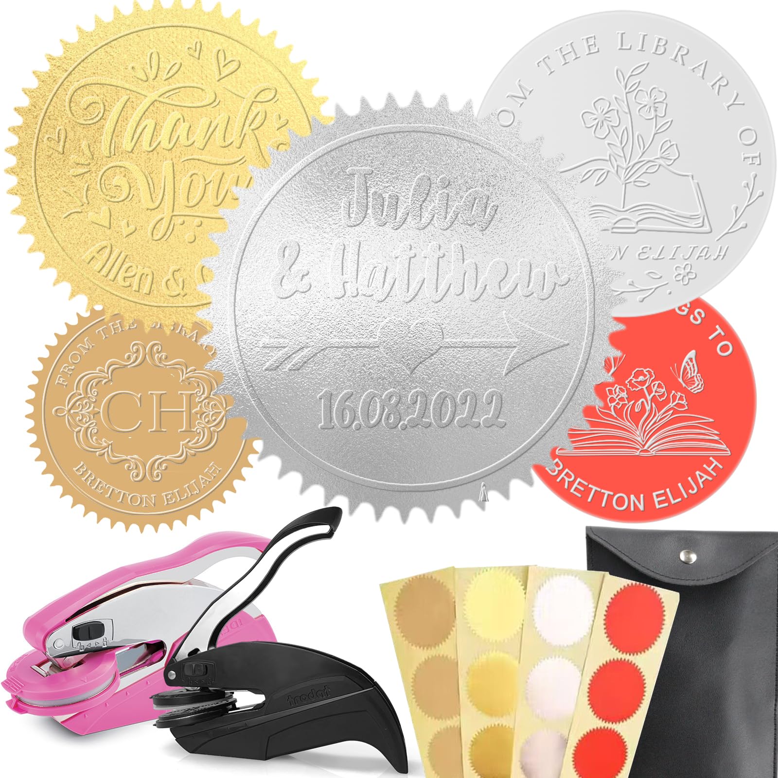 Book Embosser Personalised Stamp Custom Book Embosser Customised Personal Seal Book Text Logo from The Wedding Floral Ex Gift