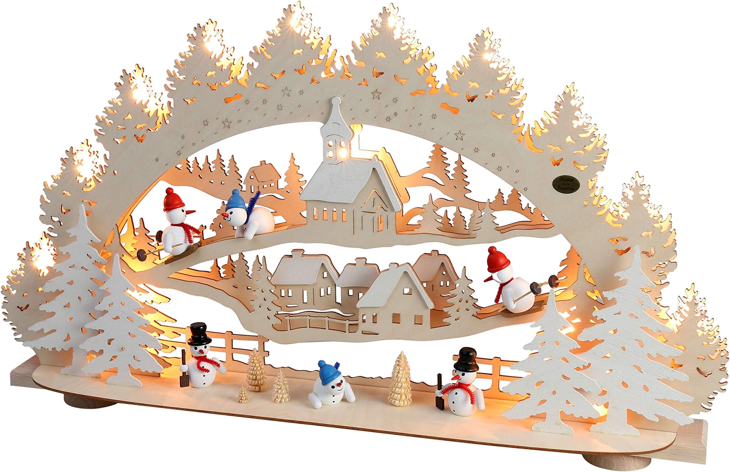 Saico3D Candle Arch - 'Snowman' - 66x40x11,5 cm / 26x16x5 inch