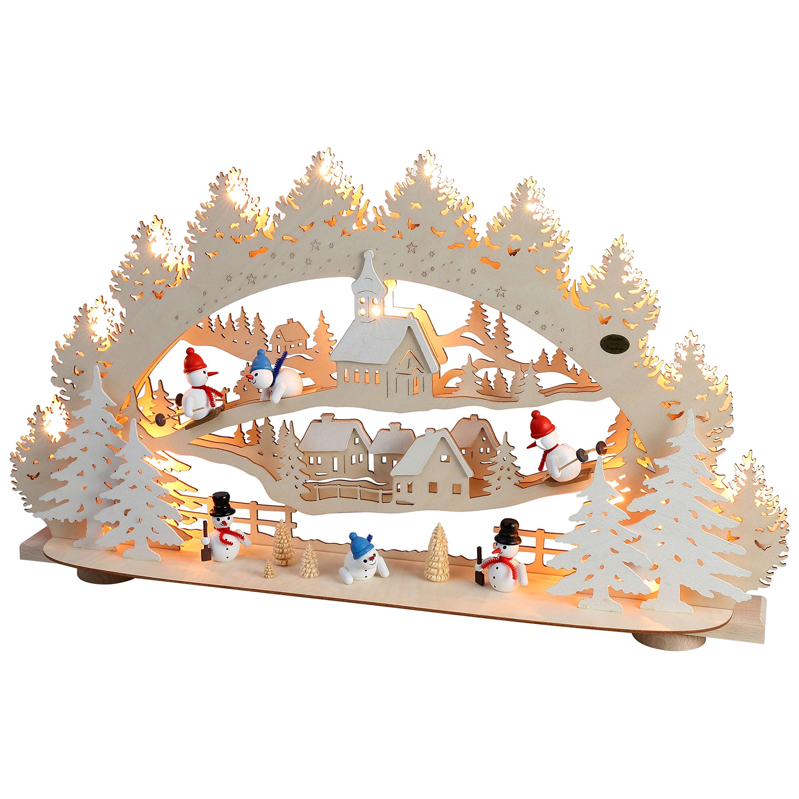 Saico3D Candle Arch - 'Snowman' - 66x40x11,5 cm / 26x16x5 inch