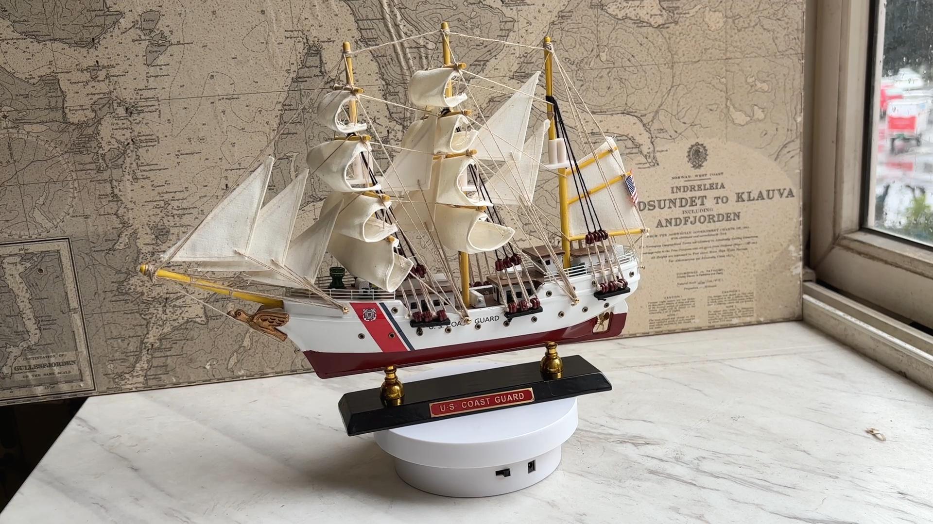 Amazon.com: SAILINGSTORY Wooden Model Ship US Coast Guard Eagle