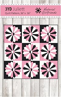 Material Girlfriends 3YD Juliett Quilt Pattern, 36" x 36" Throw Quilt with Dresden Plate, Beginner-Friendly Three-Yard Design