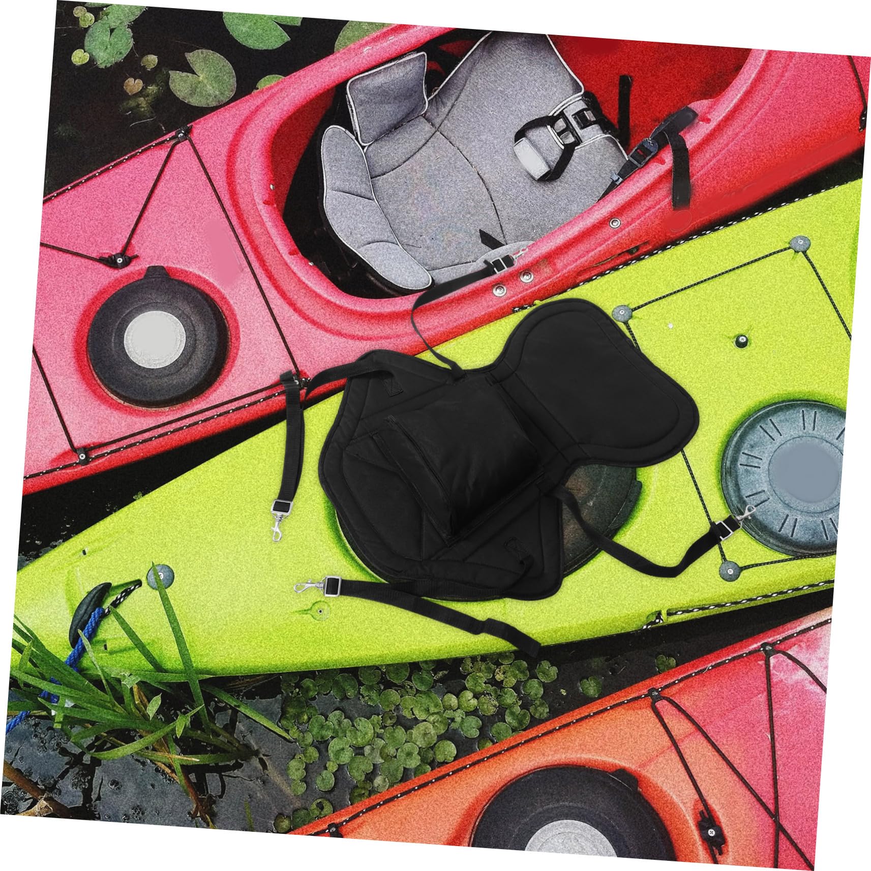 INOOMP Asiento Hinchable para Kayak Negro de Tela Oxford Reutilizable