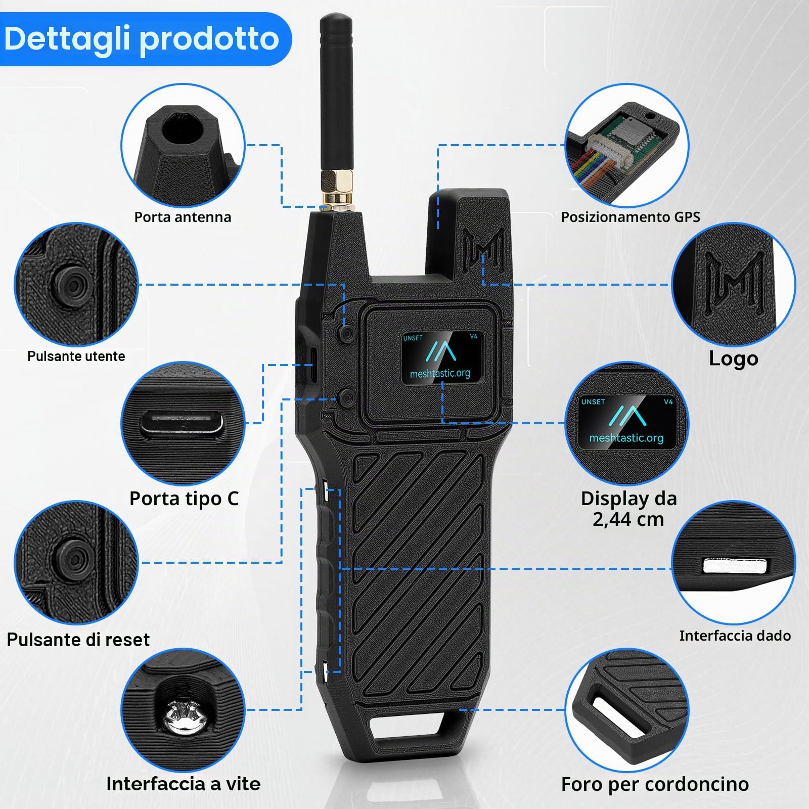 2Pcs Scheda di sviluppo ESP32 LoRa V4 +Versione GPS +Batteria 3000mAh + Custodia ESP32-S3R2 SX1262 Con Antenna 915 MHz WiFi Bluetooth 0,96” OLED LoRa V4 Dispositivi per Arduino LoRawan IOT (N39, Nero)