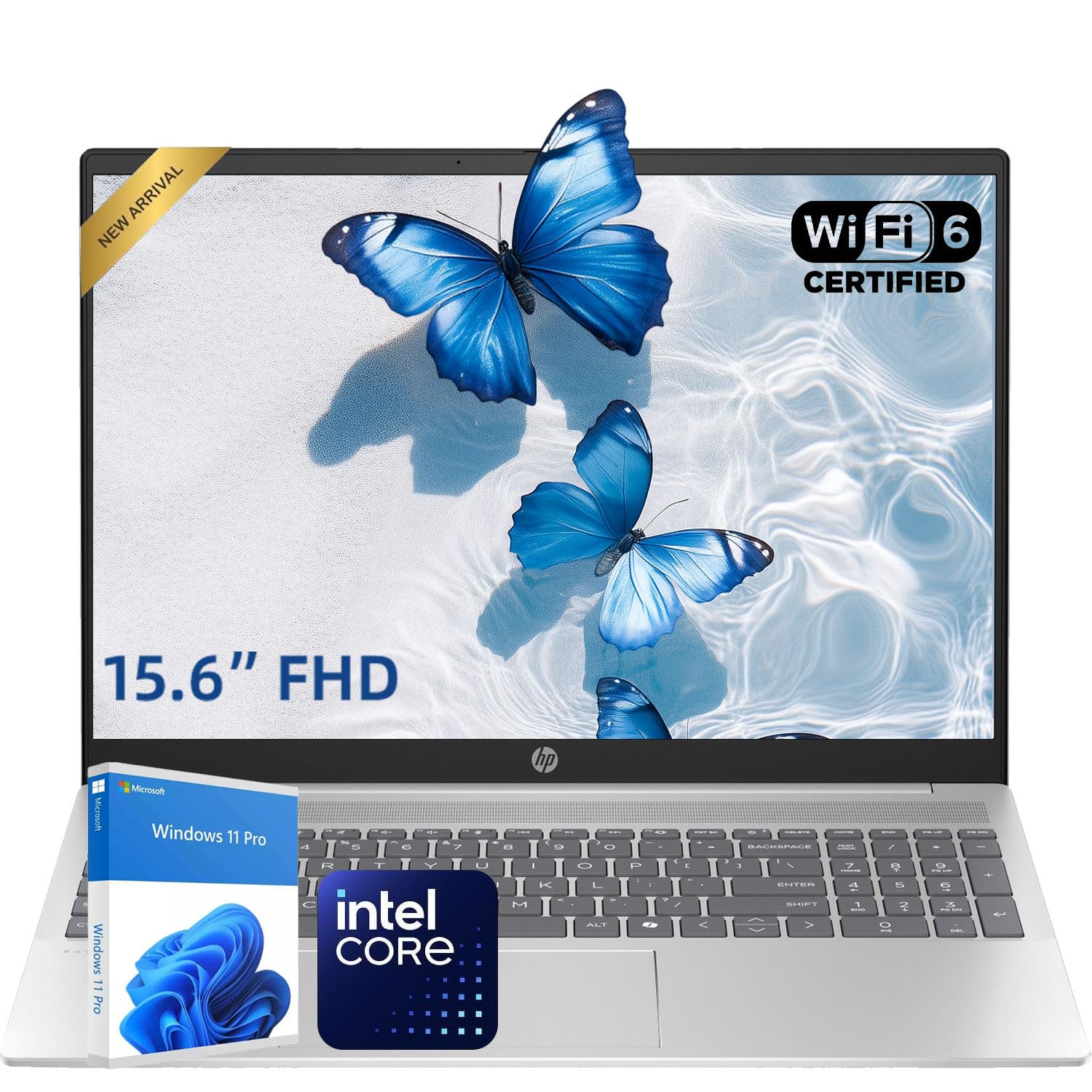 Latest 15.6" FHD Business Laptop, Intel Dual Core Processor Series, 8GB RAM | 256GB PCIe SSD, Wi-Fi 6, Copilot AI, SD Card Reader, Win11 Pro with Microsoft Office, for Work&Study