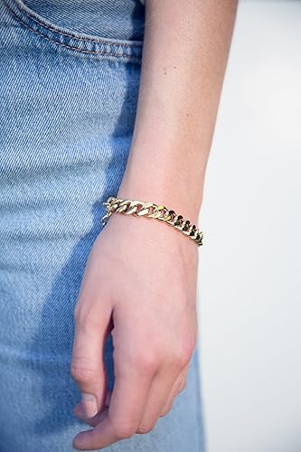 Miniatura 5 de Pulsera de cadena de oro Cadena de oro para mujer de 14k- Cadena de esperanza- Benevolence LA Acero inoxidable y oro 500011