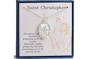 Saint Christopher Pendant Necklace for Women: Symbol of Protection and Guidance 18+2 Inches