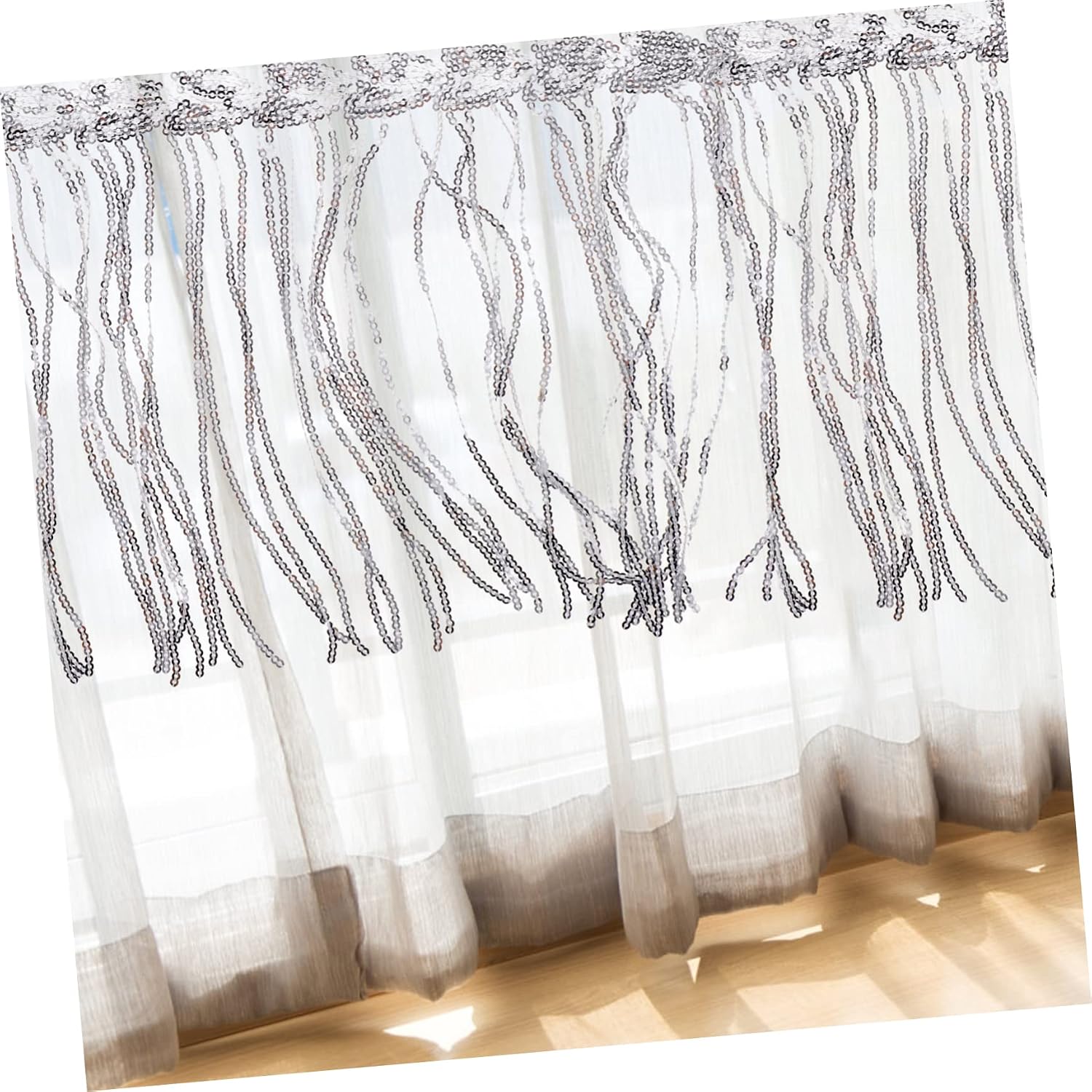 Silver Sequin Tassel Fringe Trim Cuttable Sewing Fabric for Clothing