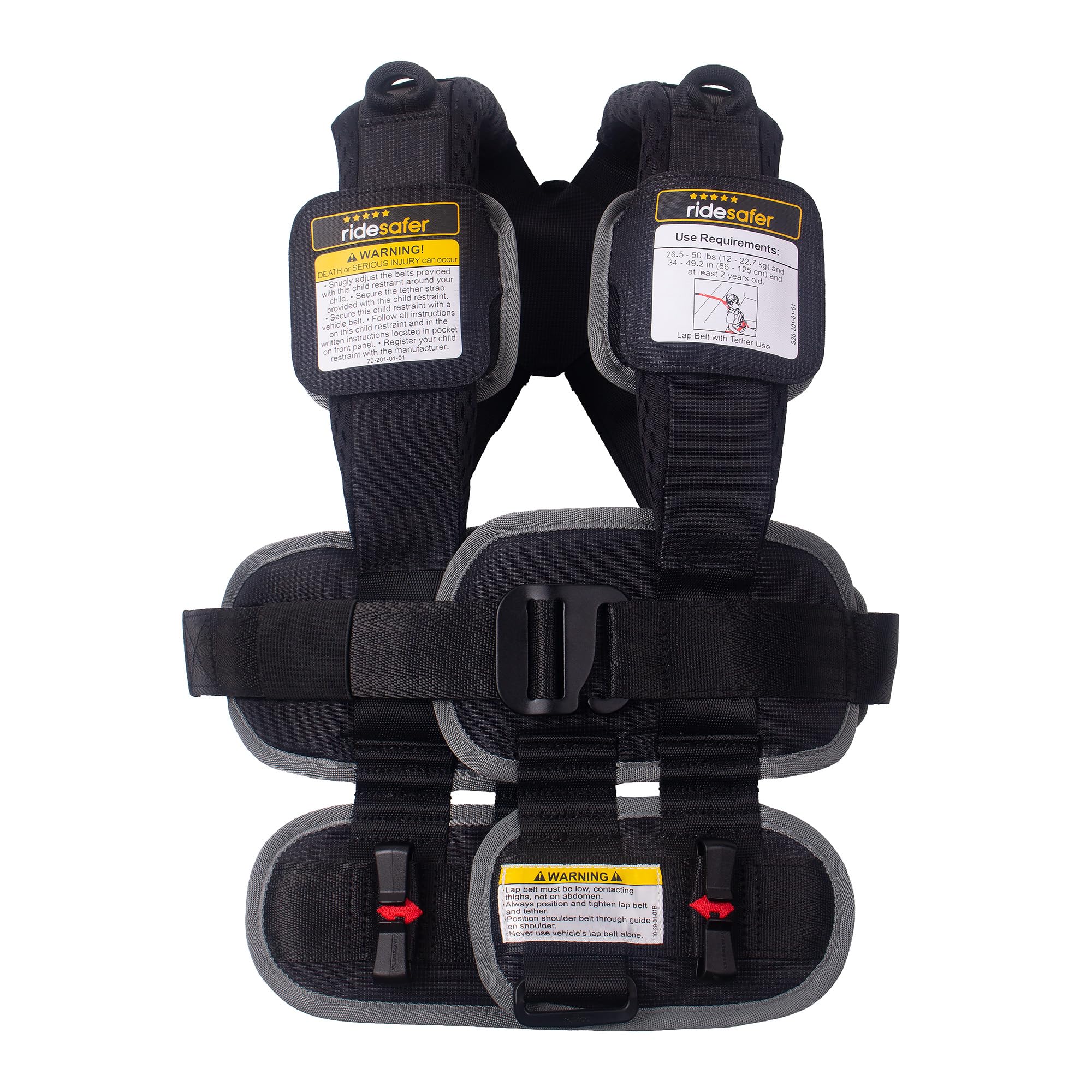 Photo 1 of RideSafer Travel Vest Gen 6 - Small (26.5-50 lbs) - Black - Lightweight Portable Child Safety Car Seat for Travel, Rental Cars, Rideshares