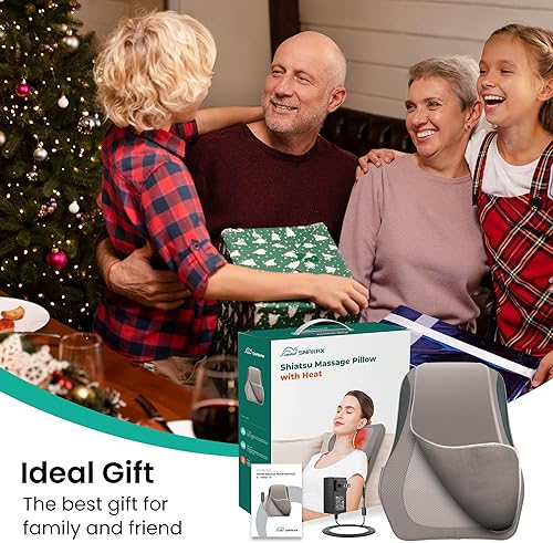 Miniatura 9 de Snailax Masajeador de espalda para dolor de espalda, tejido profundo, masajeador Shiatsu con calor, almohada de masaje de amasamiento 3D para