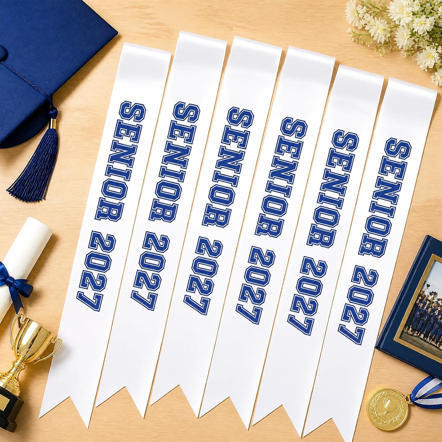 6PCS Senior Sash 2027 Cheerleader Sash for Grad Party